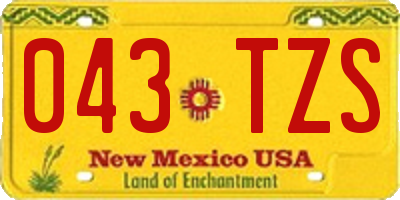 NM license plate 043TZS