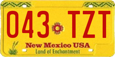 NM license plate 043TZT
