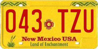 NM license plate 043TZU