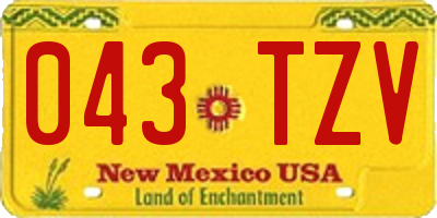 NM license plate 043TZV