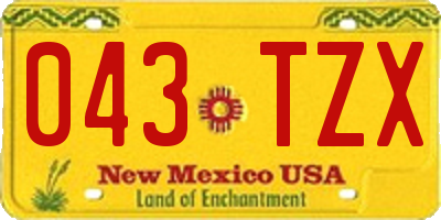 NM license plate 043TZX