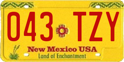 NM license plate 043TZY