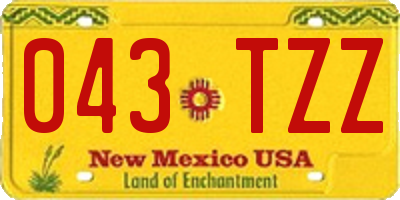 NM license plate 043TZZ