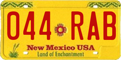 NM license plate 044RAB