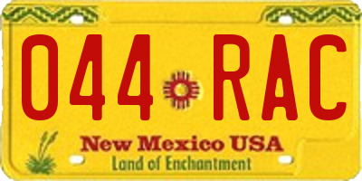 NM license plate 044RAC