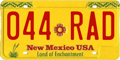 NM license plate 044RAD