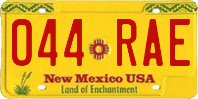 NM license plate 044RAE