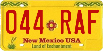 NM license plate 044RAF