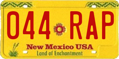 NM license plate 044RAP