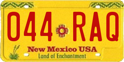 NM license plate 044RAQ