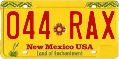 NM license plate 044RAX