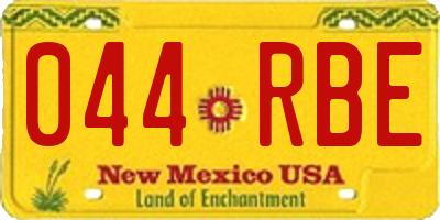 NM license plate 044RBE