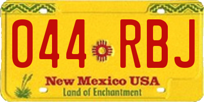 NM license plate 044RBJ