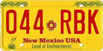 NM license plate 044RBK
