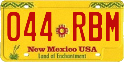 NM license plate 044RBM
