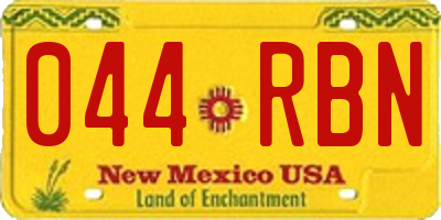 NM license plate 044RBN