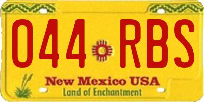 NM license plate 044RBS