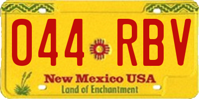 NM license plate 044RBV