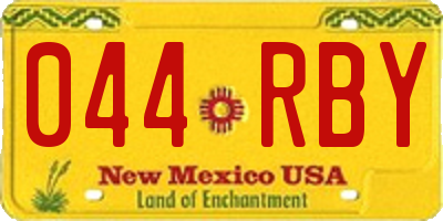 NM license plate 044RBY