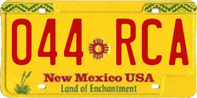 NM license plate 044RCA