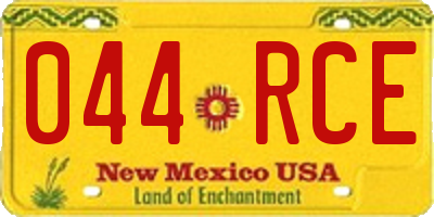 NM license plate 044RCE