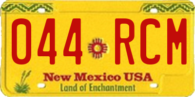 NM license plate 044RCM