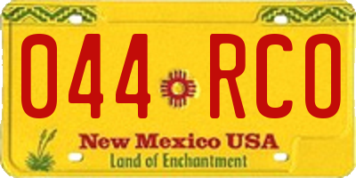 NM license plate 044RCO