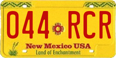 NM license plate 044RCR