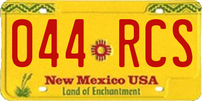 NM license plate 044RCS