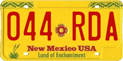 NM license plate 044RDA
