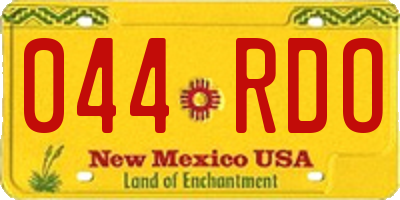 NM license plate 044RDO