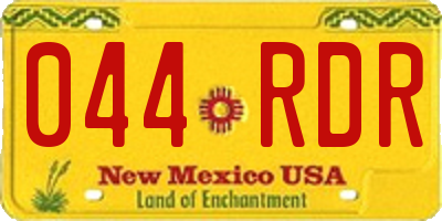 NM license plate 044RDR