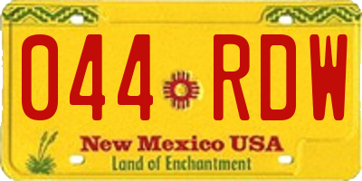 NM license plate 044RDW