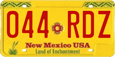 NM license plate 044RDZ