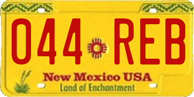 NM license plate 044REB
