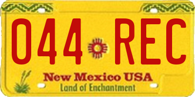 NM license plate 044REC