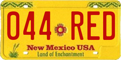 NM license plate 044RED