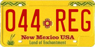 NM license plate 044REG