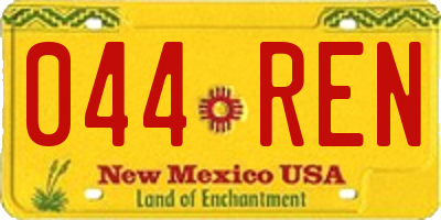 NM license plate 044REN