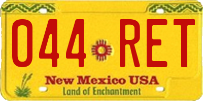 NM license plate 044RET