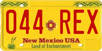 NM license plate 044REX
