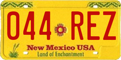 NM license plate 044REZ