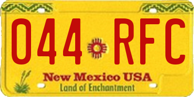 NM license plate 044RFC