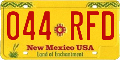 NM license plate 044RFD