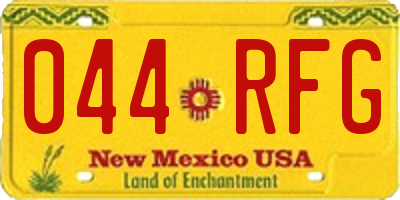 NM license plate 044RFG