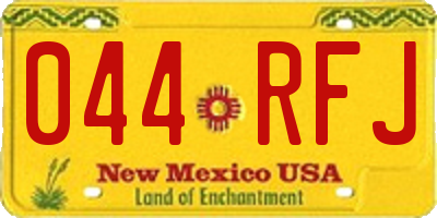 NM license plate 044RFJ