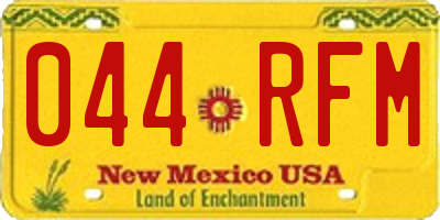NM license plate 044RFM