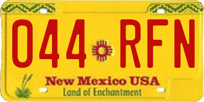 NM license plate 044RFN