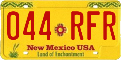 NM license plate 044RFR