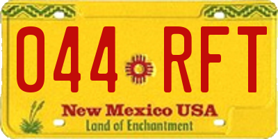 NM license plate 044RFT